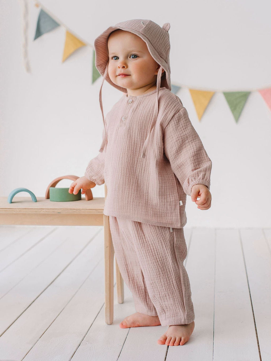 Брюки муслиновые "Латте" 0+