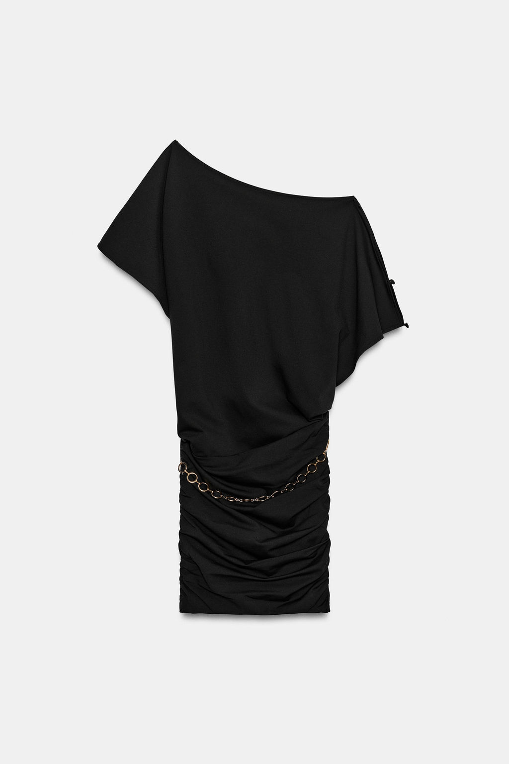 VESTIDO CORTO DRAPEADO CINTUR?N / Negro - Zara фото 5