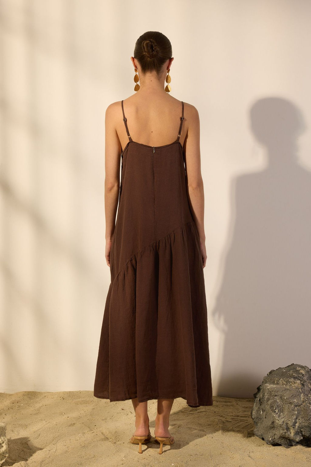 Trendyolmilla Sar? %100 Keten Dikis Detayl? Maxi Elbise TWOSS25EL00638  фото 4