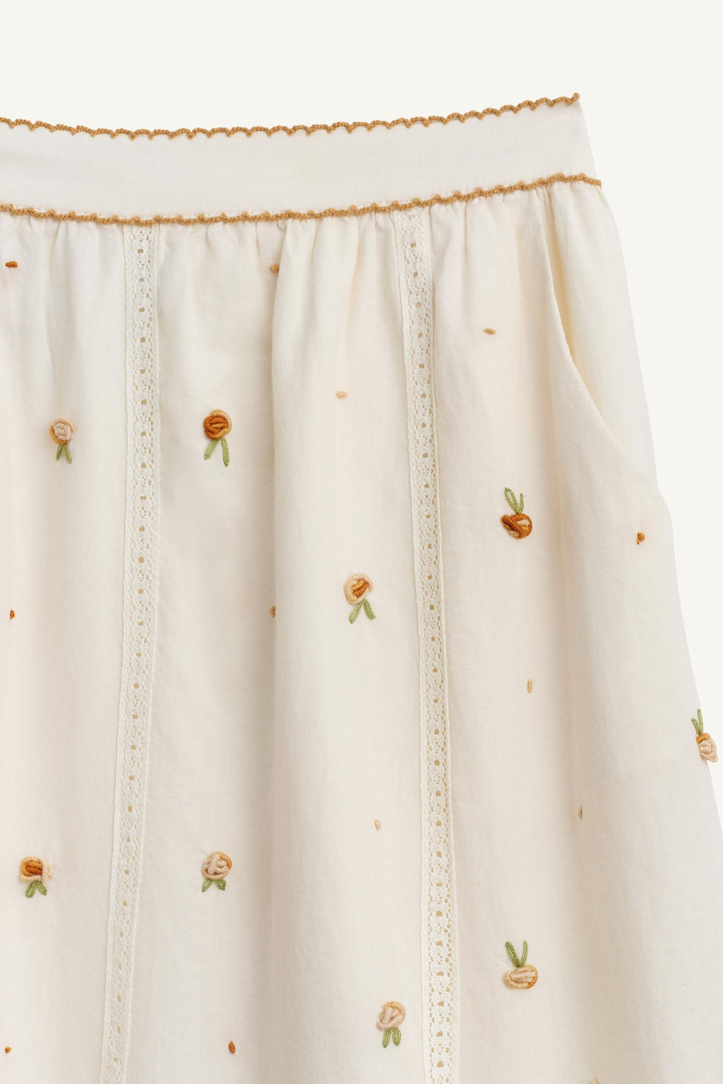 LIMITED EDITION EMBROIDERED FLORAL MIDI SKIRT - Zara фото 9