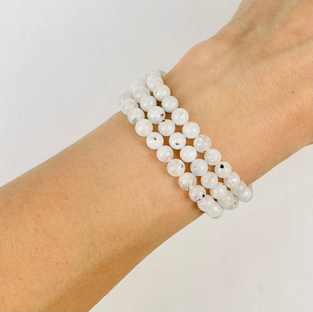 Бусины для украшений из Лунного камня (68 бусин) 39 см