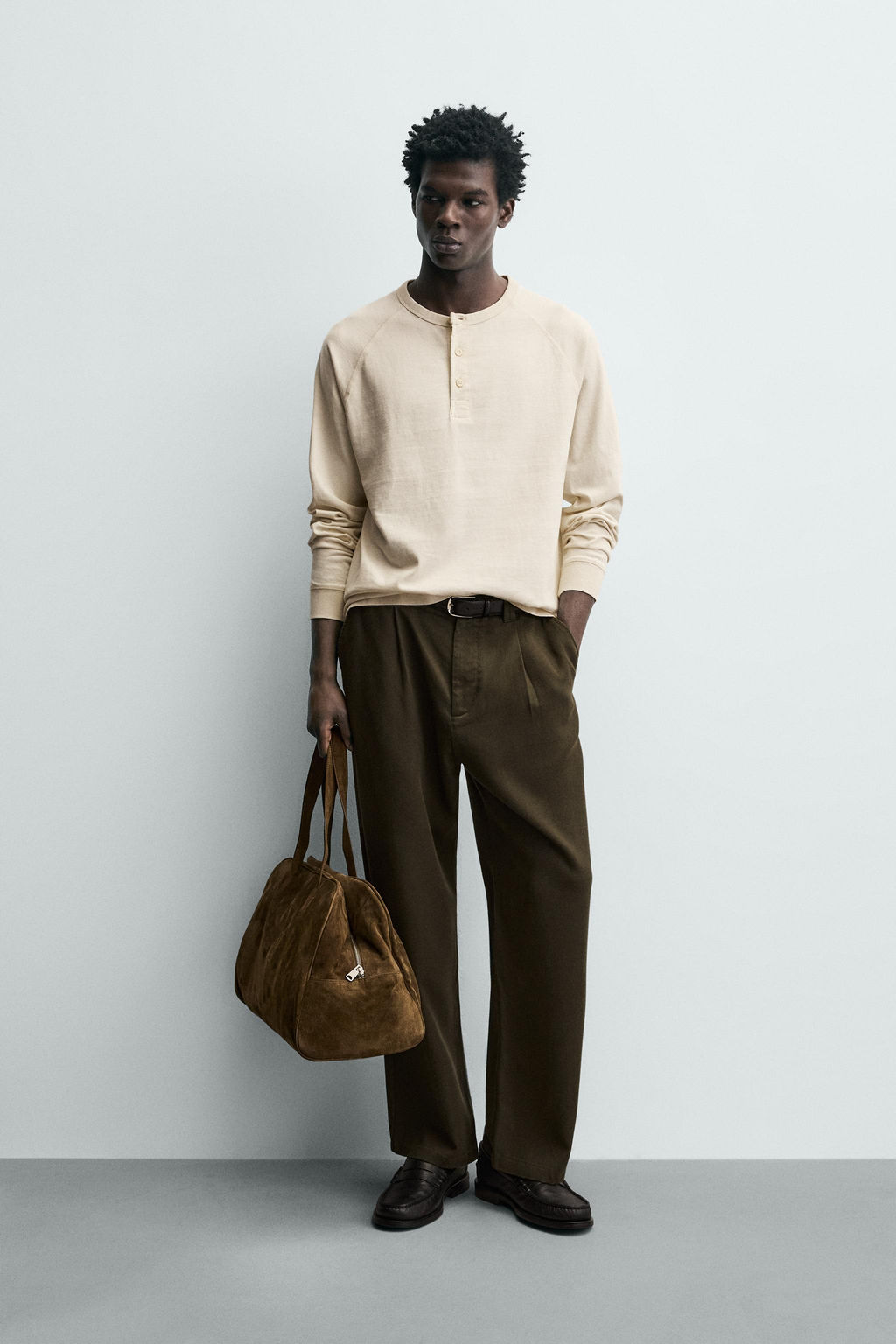 CAMISETA CUELLO PANADERO / Crudo