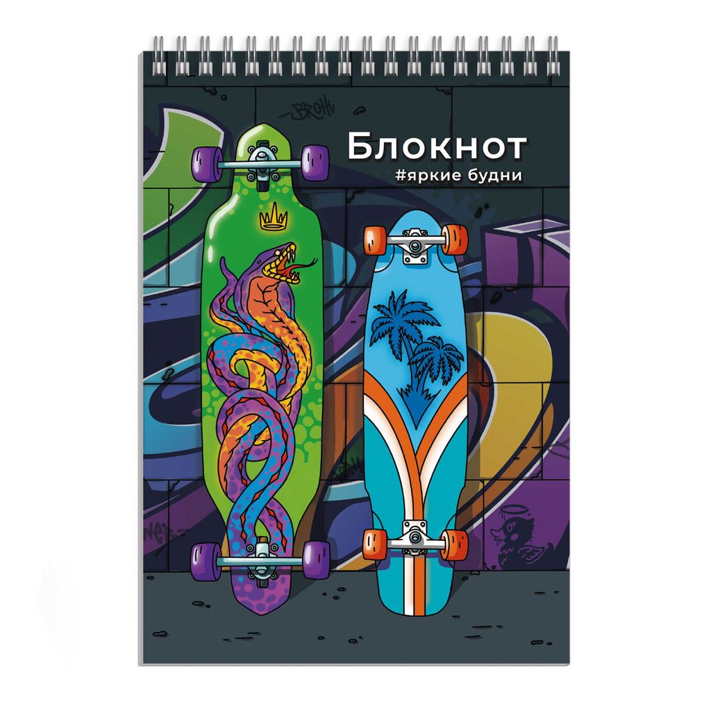 Блокнот, А6, 80 л, арт. 62787 ЛОНГБОРДЫ