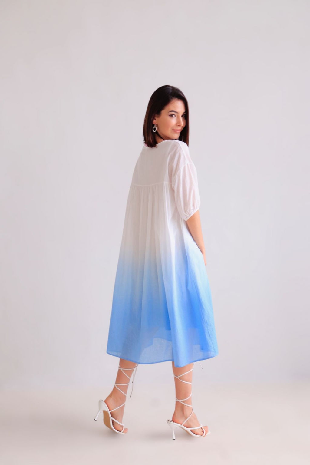 Martichelli Платье бело-голубое