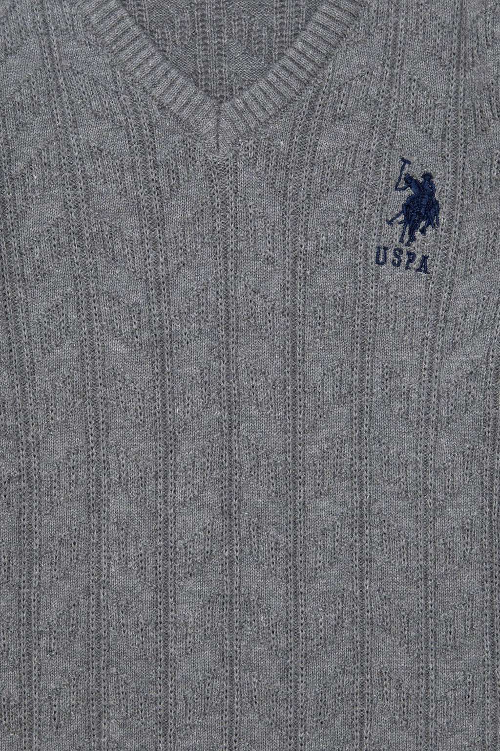 Серый меланжевый базовый свитер для мальчика - U.s. polo assn фото 3
