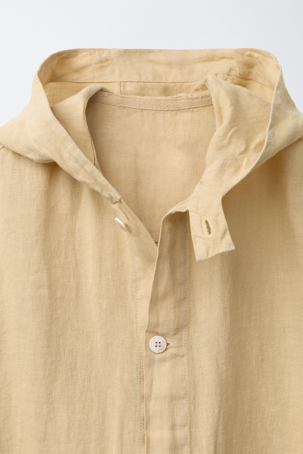 SOBRECAMISA CAPUCHA 100% LINO / Mostaza - Zara фото 5