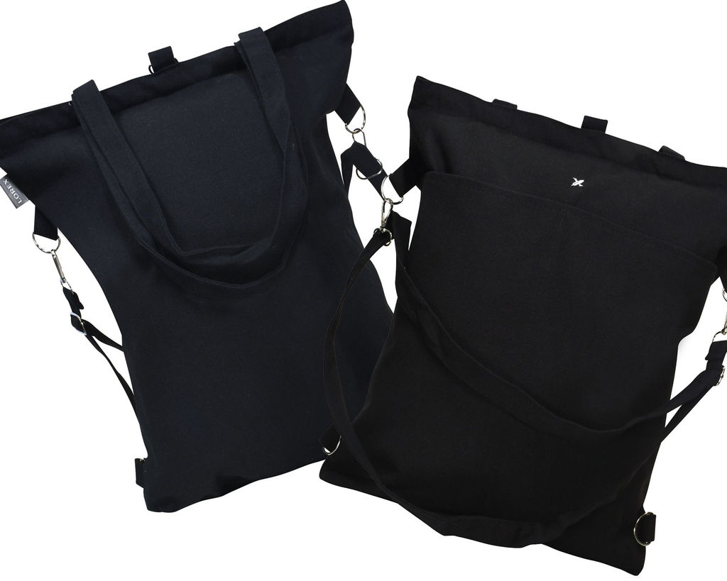 Сумка-тоут шоппер LOREX TOUT BAG OUTBOUNDS TOTAL BLACK 45x40x5 см черн. хлопок молния, 2 кармана кар - Buro фото 2