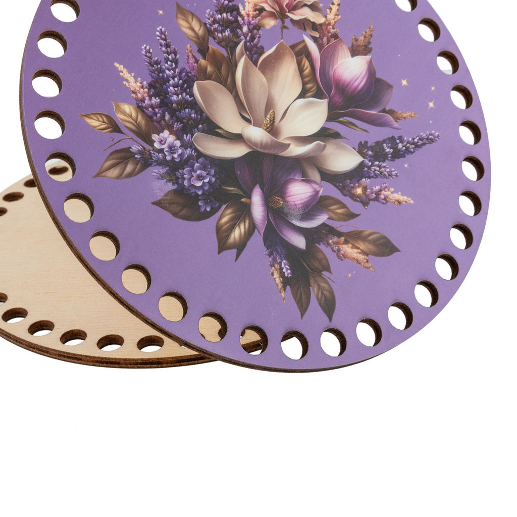 Заготовка для декорирования Love2art ДВ-02 Набор донышек для вязания Матовый фанера d 15 см х 0.4 см 2 шт 10 Лавандовая история  фото 4