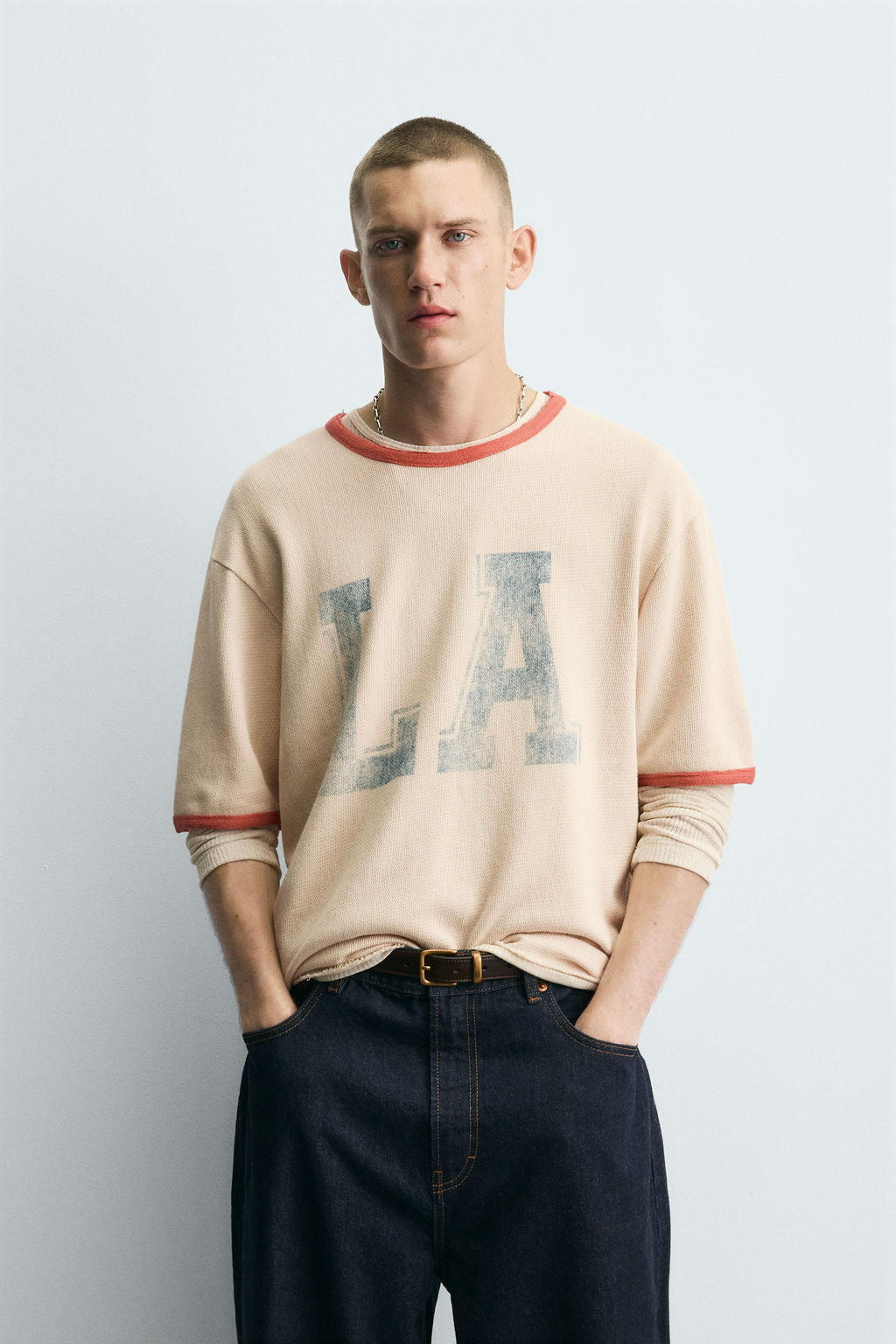 WASHED PRINT KNIT T-SHIRT - Zara фото 2