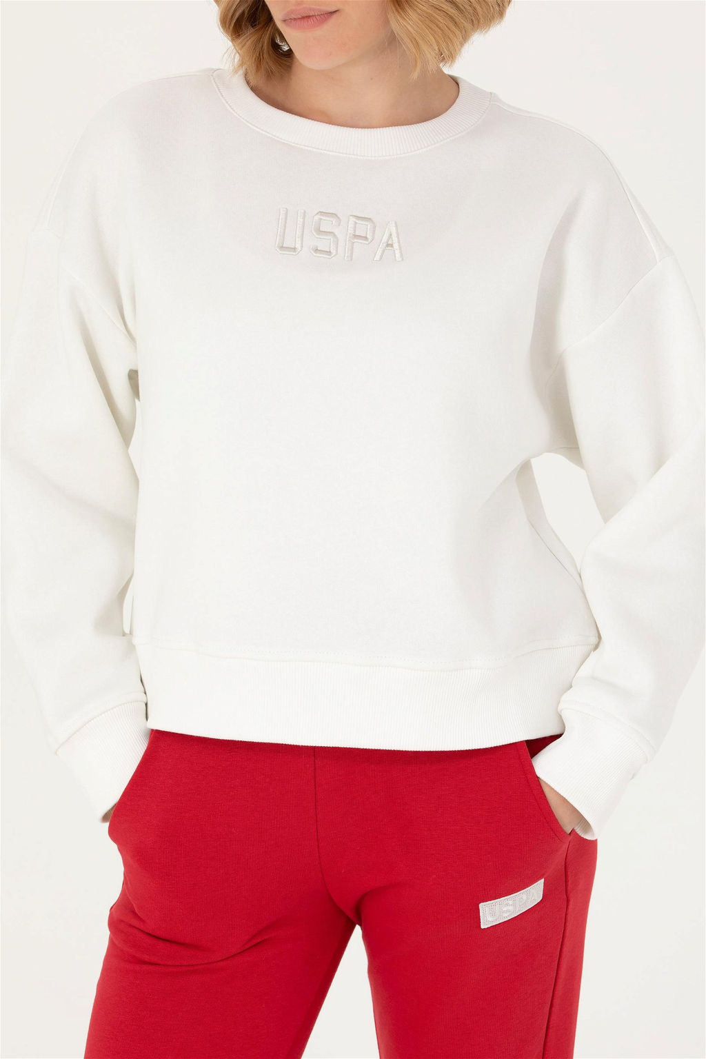 Женский свитшот цвета экрю с круглым вырезом Неожиданная скидка в корзине - U.s. polo assn фото 3