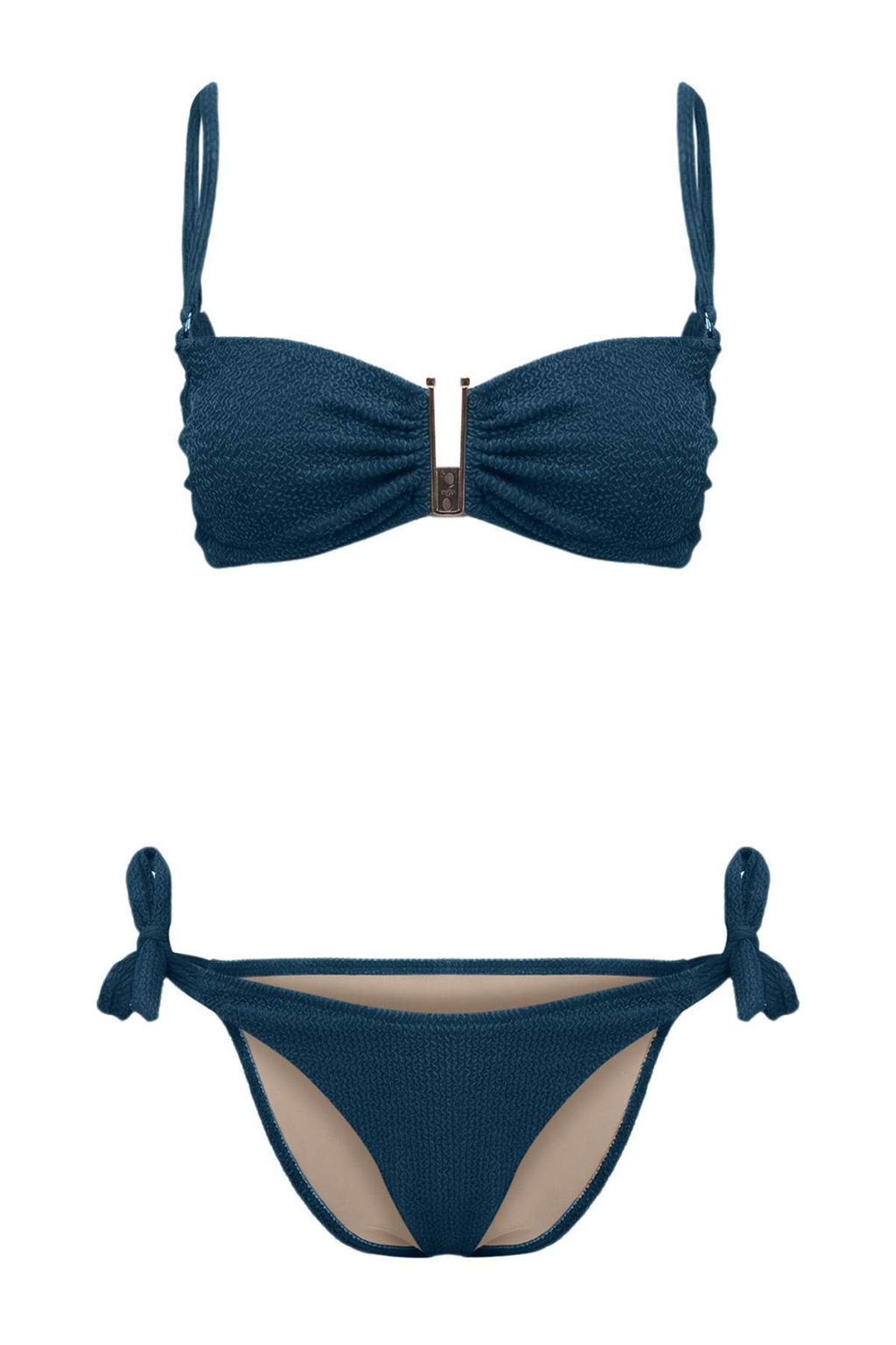 TRENDYOLMILLA Ekru Straplez Aksesuarl? Dokulu Regular Bikini Tak?m? TBESS24BT00019 фото 38