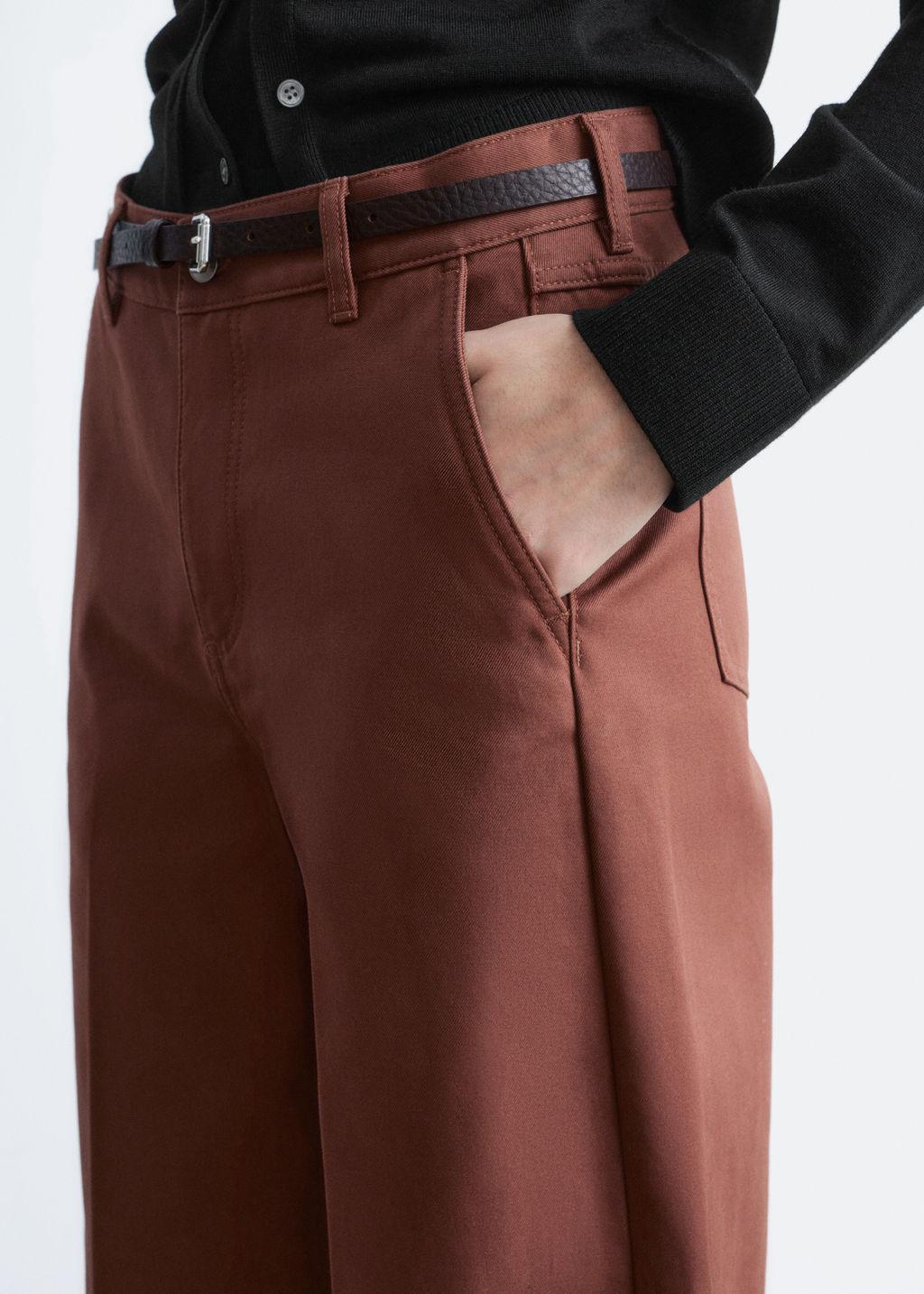 Pantalones de algod?n relajados de perneras anchas - H&m фото 6