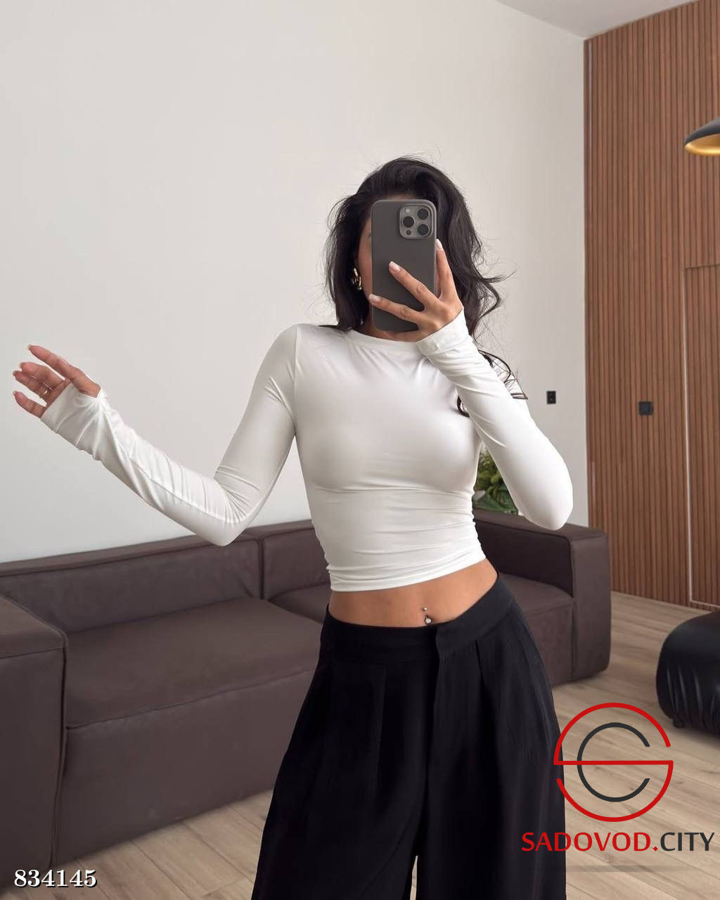 Лонгслив женский однотонный - Bruno фото 3