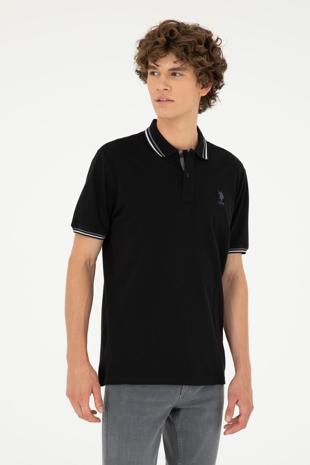 Мужская черная базовая футболка - U.s. polo assn фото 8