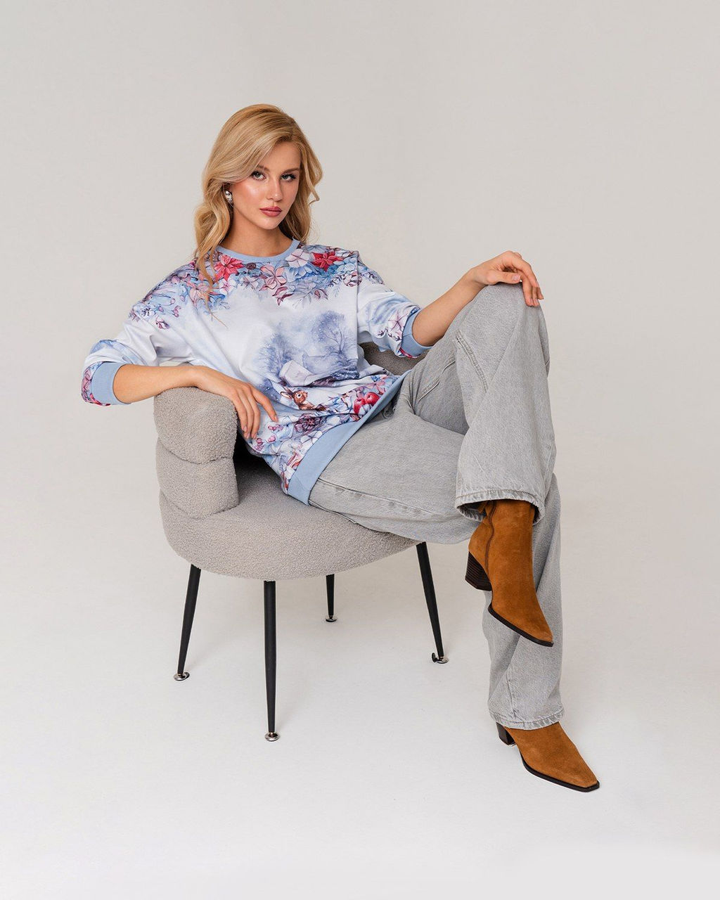 Удлиненный свитшот с принтом SNK002 - Sahar art lab фото 23