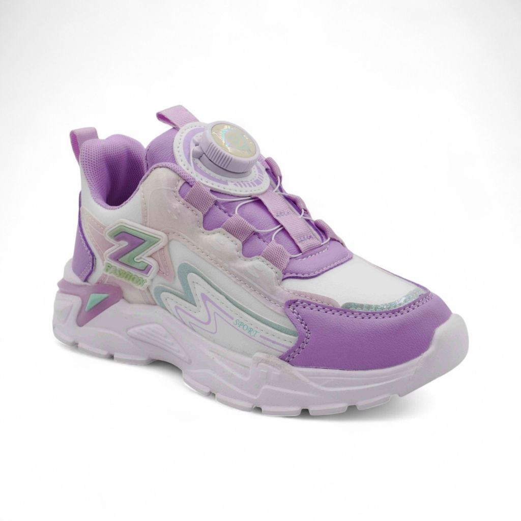 Кроссовки А7010-17 бело фиолетовые