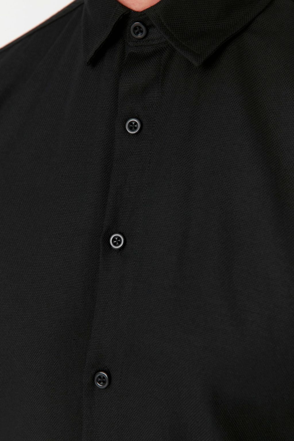 TRENDYOL MAN Siyah Erkek Slim Fit Basic Oxford Klasik Kolay Utulenebilir Gomlek TMNAW23GO00039 - Trendyolmilla фото 3