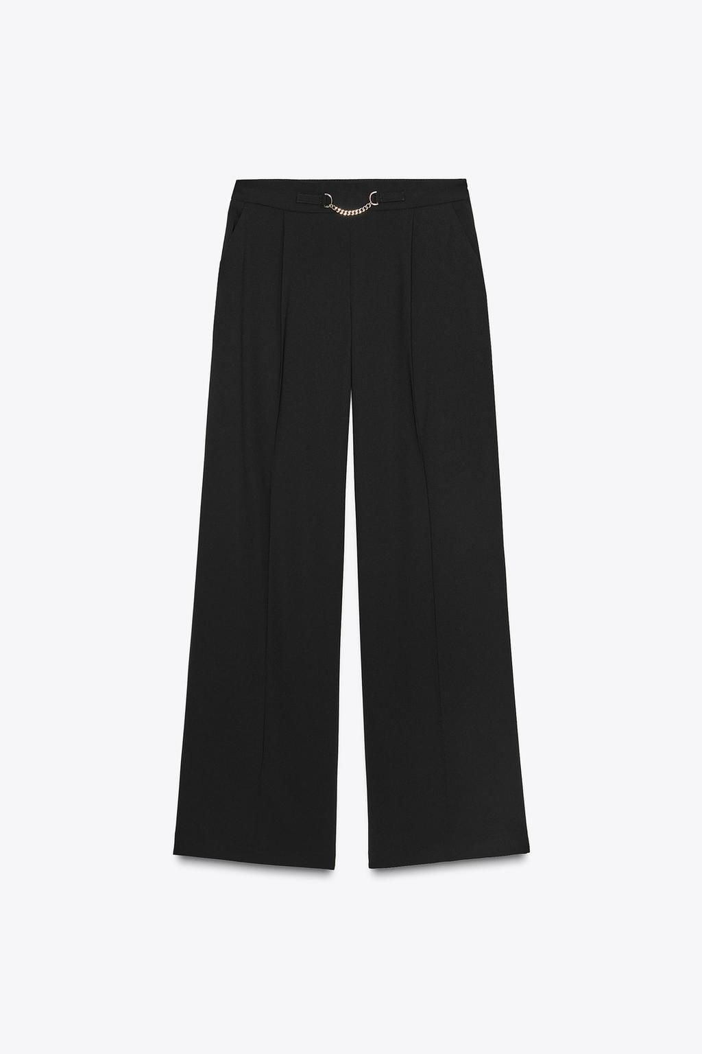 WIDE-LEG TROUSERS WITH CHAIN - Zara фото 7