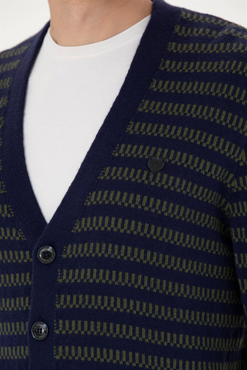Мужской темно-синий трикотажный кардиган - U.s. polo assn фото 14