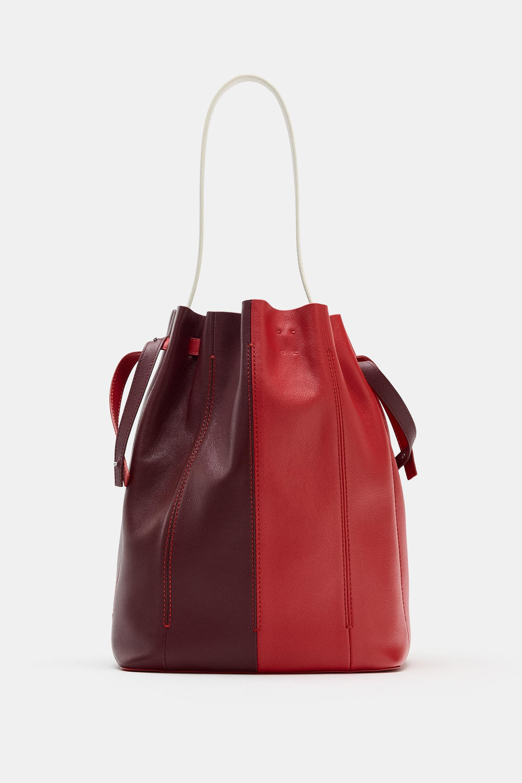 MAXI BOLSO PIEL COMBINADO / Rojo - Zara фото 4