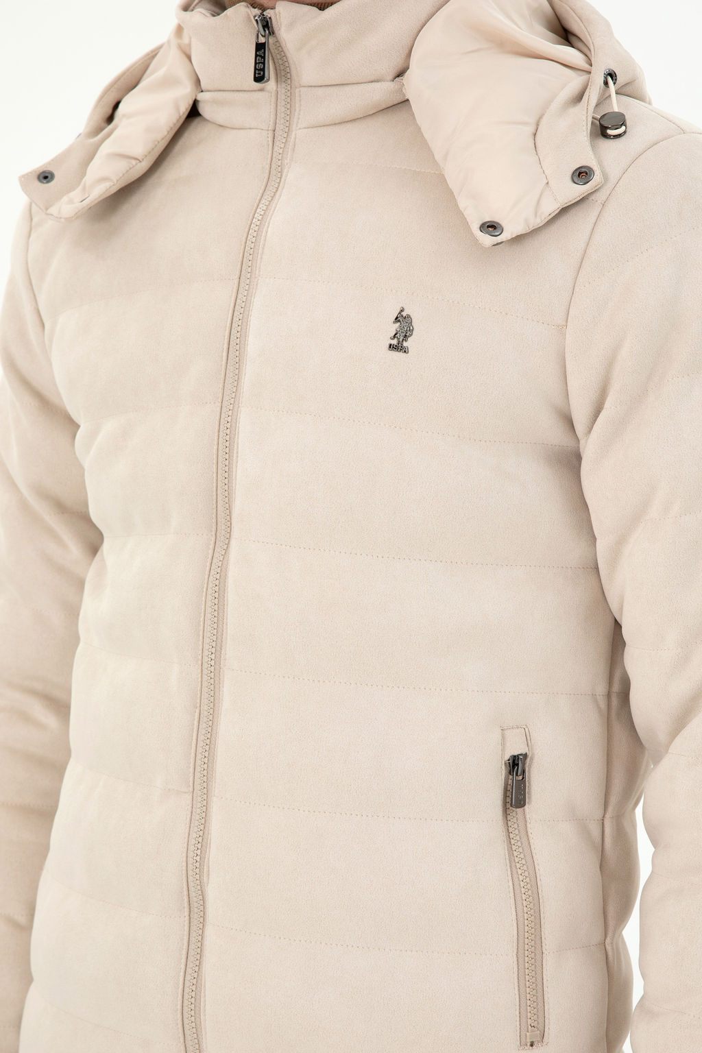 Мужская бежевая кожаная куртка - U.s. polo assn фото 14