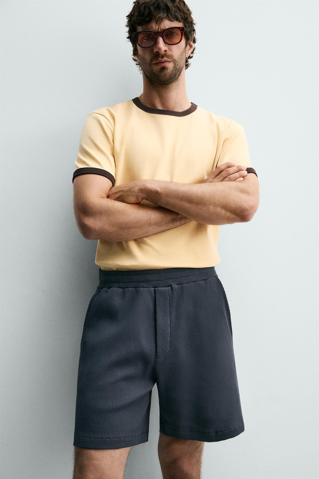 BERMUDA JOGGER ESTRUCTURA WAFFLE / Azul / Acero - Zara фото 6