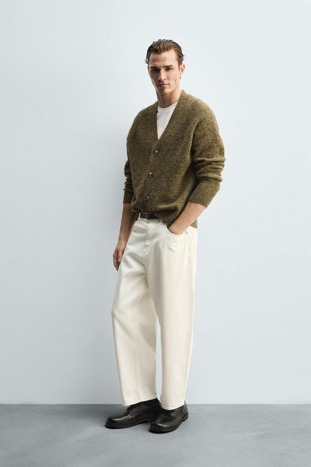 TAPERED WIDE-LEG JEANS - Zara фото 4