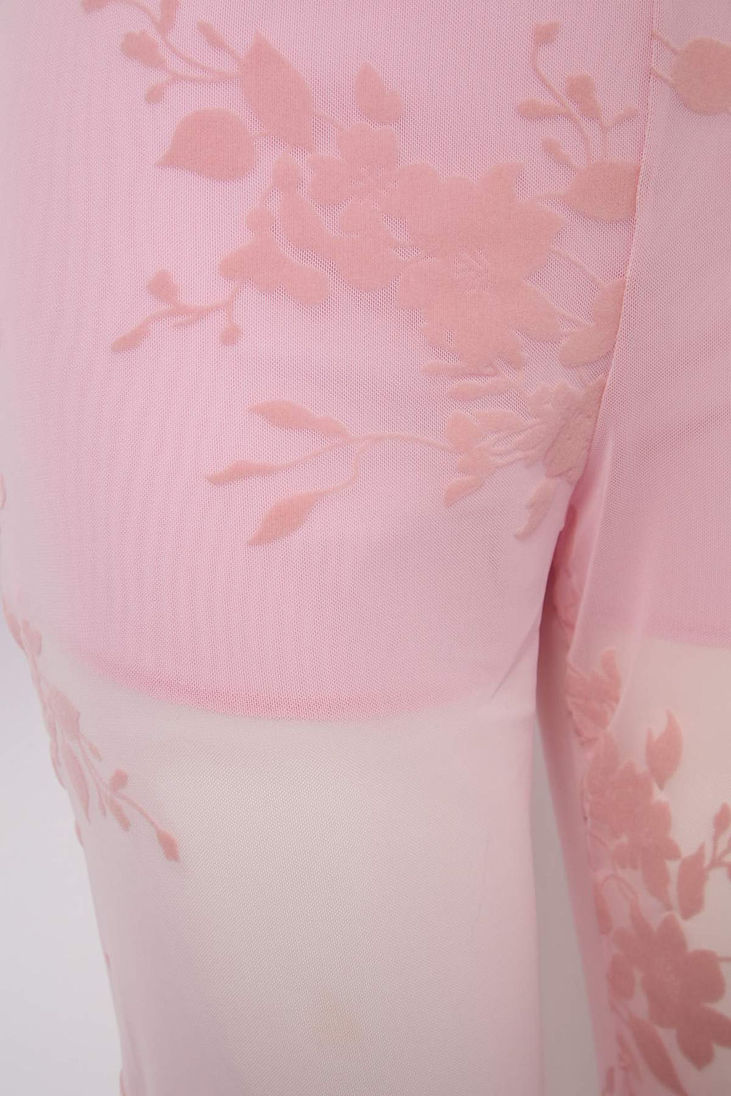 Pembe _i_ekli Floklu Flare Pa_a _ortlu _rme Pantolon TPRAW27PL00003 - Trendyolmilla фото 2
