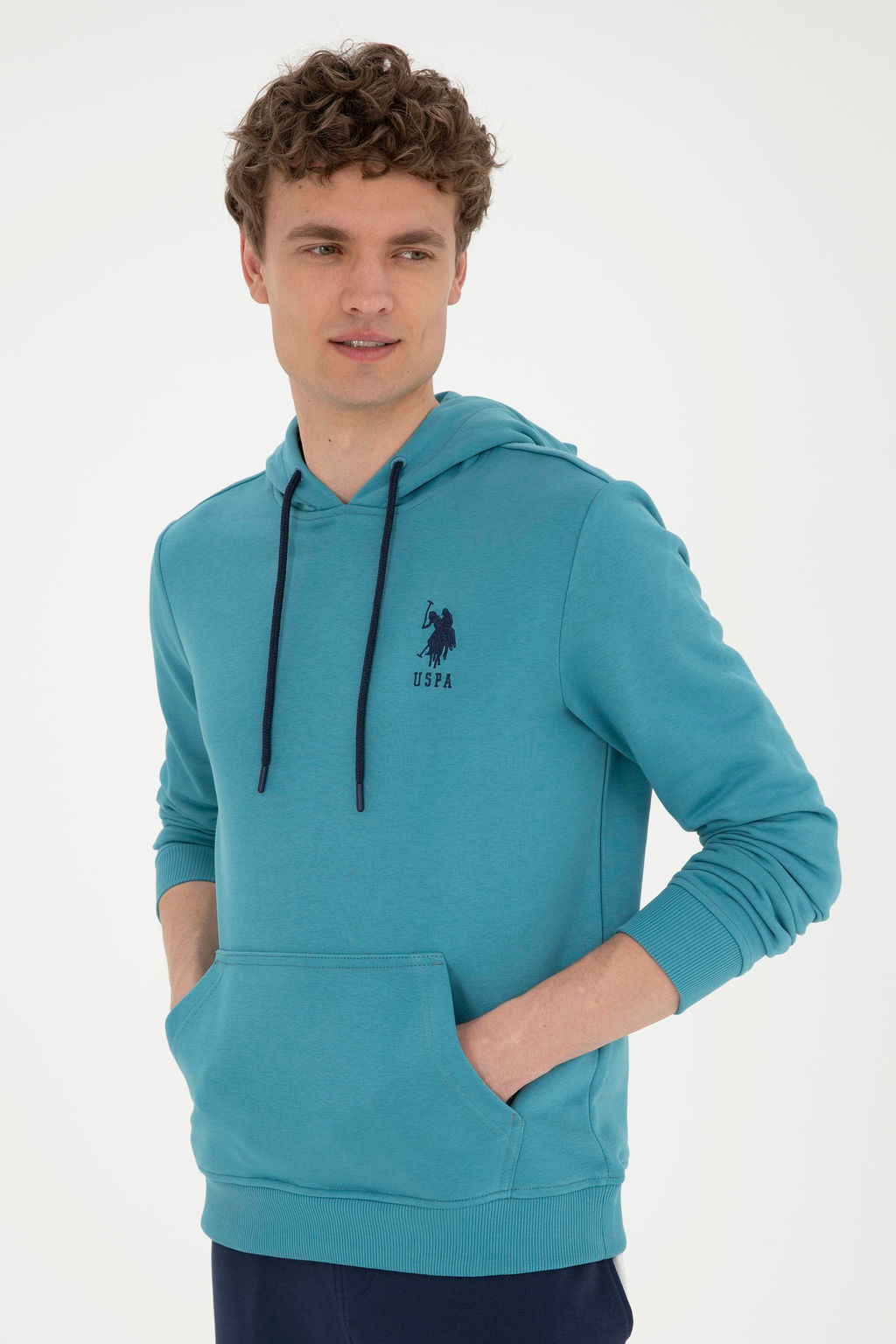 Erkek Petrol Basic Sweatshirt
