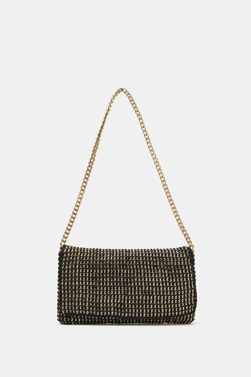 BOLSO BANDOLERA TEJIDO METALIZADO / Negro - Zara фото 2