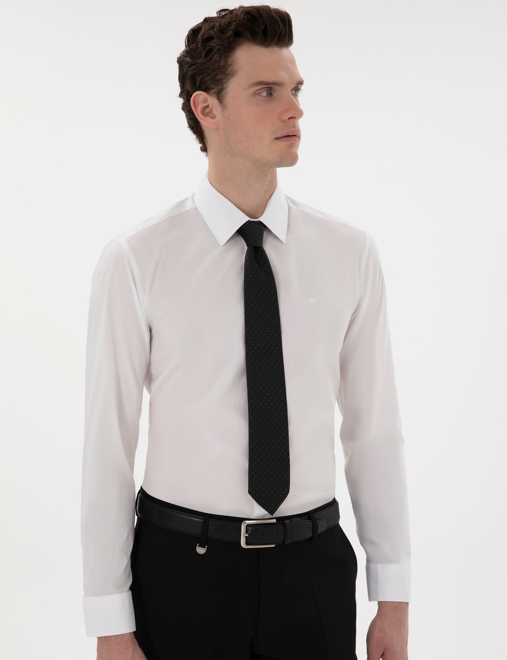 Beyaz Slim Fit Uzun Kollu Basic G_mlek