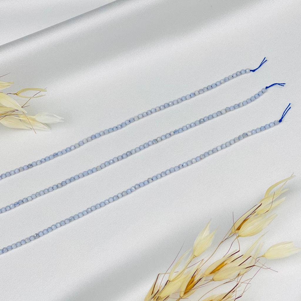 Бусины для украшений из Голубого агата (155 бусин) - Радуга самоцветов фото 3