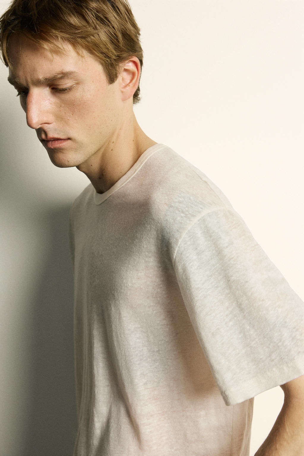 CAMISETA RELAXED FIT 100% LINO / Crudo - Zara фото 5