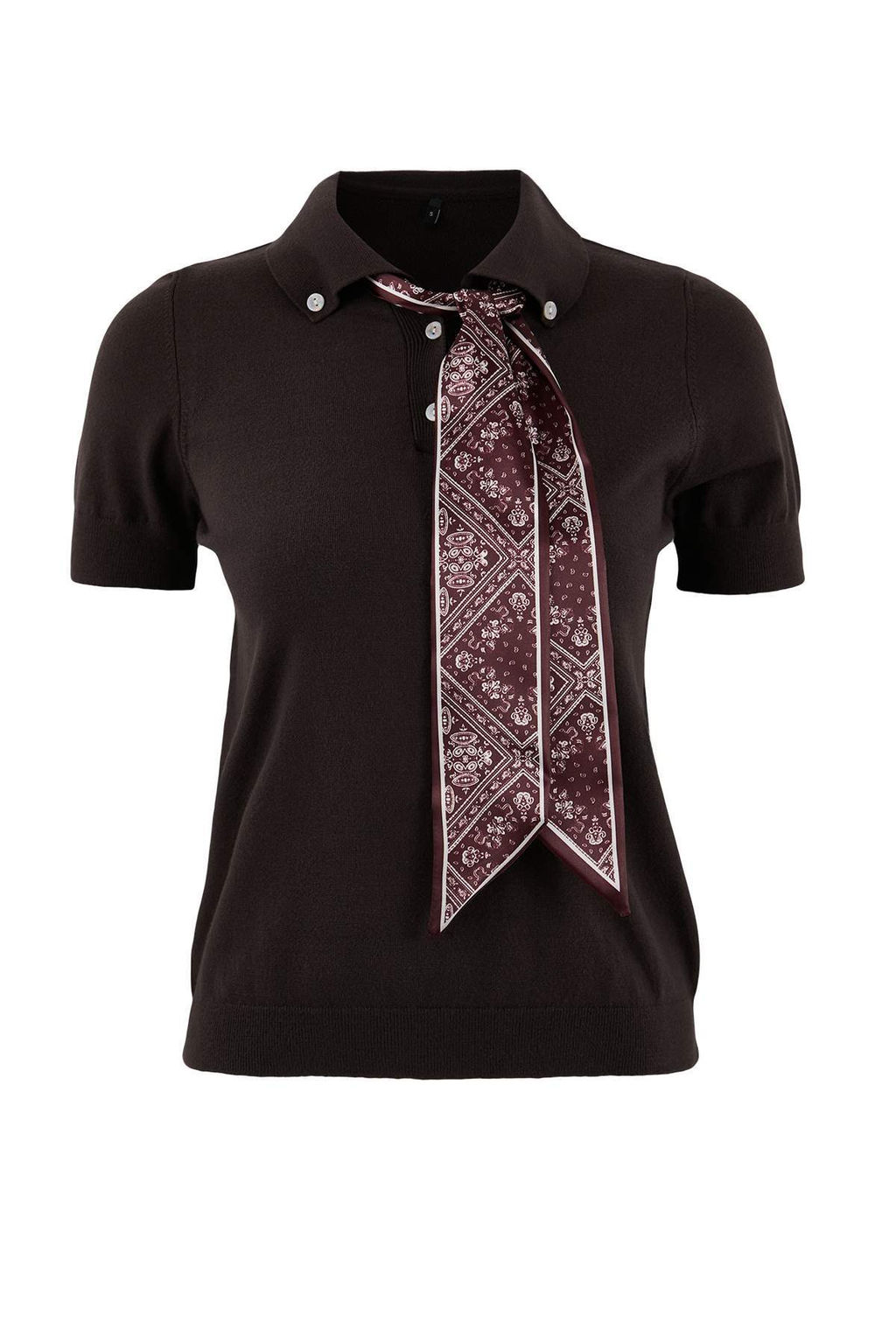 Kahverengi Fular Detayl? Premium Iplik/ Ozel Iplik Triko Bluz TWOSS26BZ00159