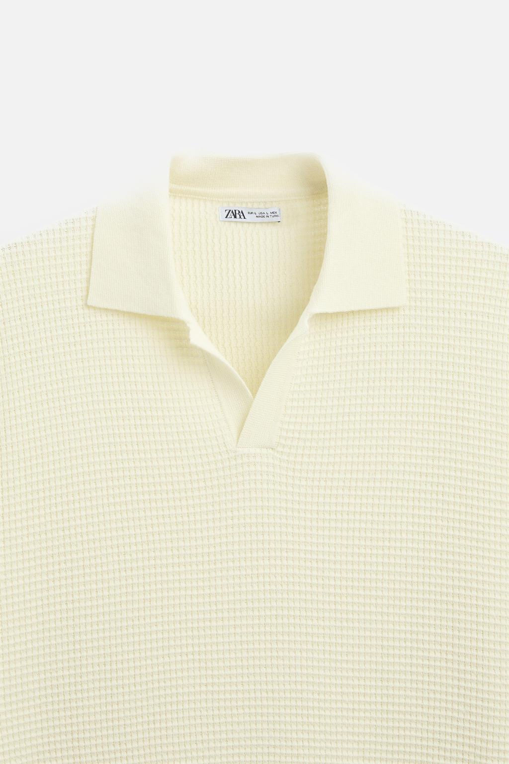 CHECK TEXTURE KNIT POLO SHIRT - Zara фото 47