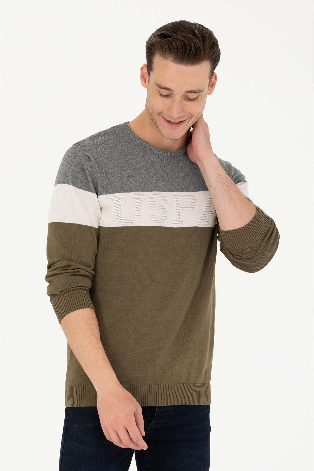 U. S. Polo Assn / Мужской свитер цвета хаки - U.s. polo assn фото 8