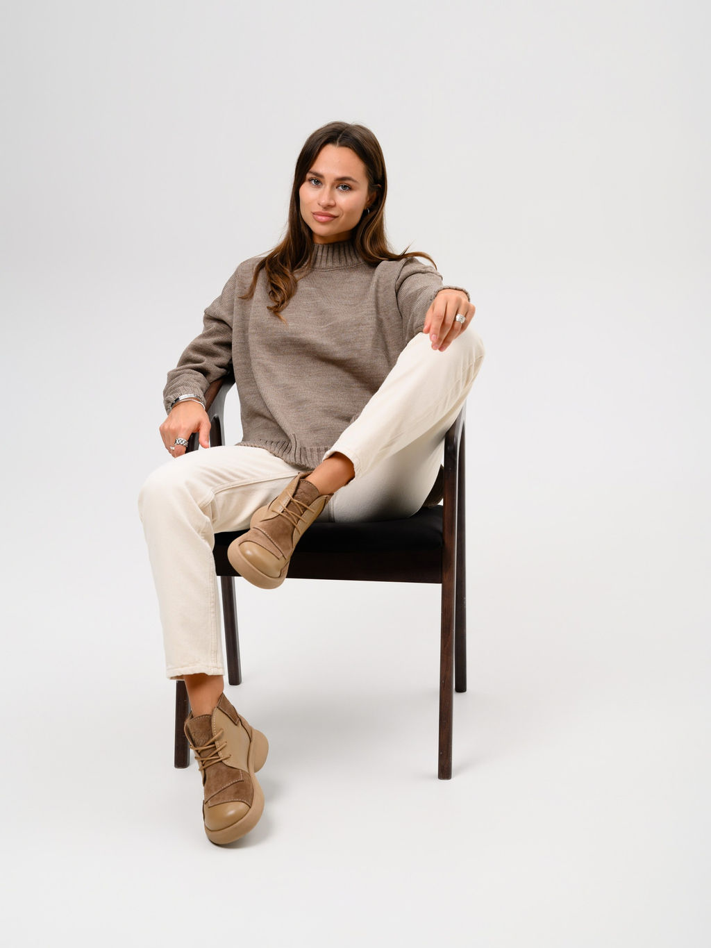 Ботинки EDART 305.927 ka. Круассан+коричневый капучино замша/байка - Ed'art фото 3