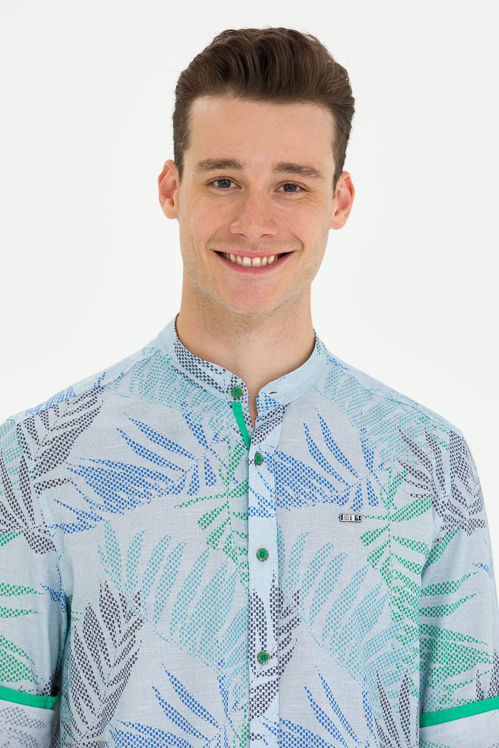 U. S. Polo Assn Мужская зеленая рубашка с длинным рукавом - U.s. polo assn фото 2