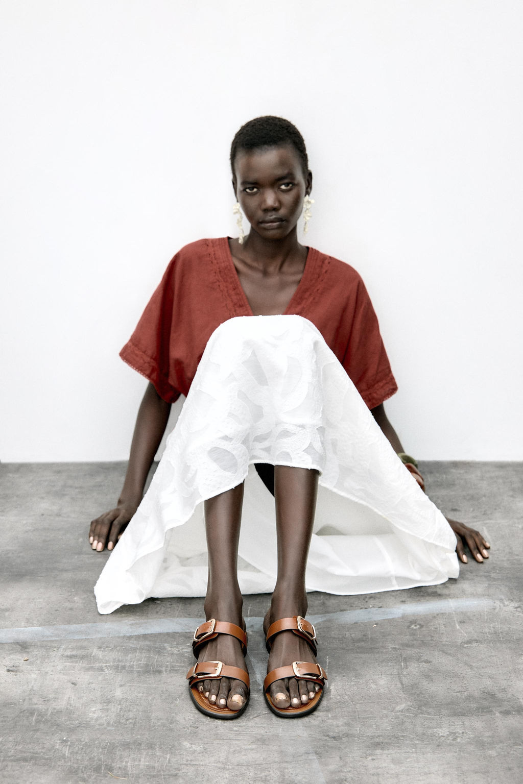 DOUBLE-STRAP BUCKLE FLAT SANDALS - Zara фото 10