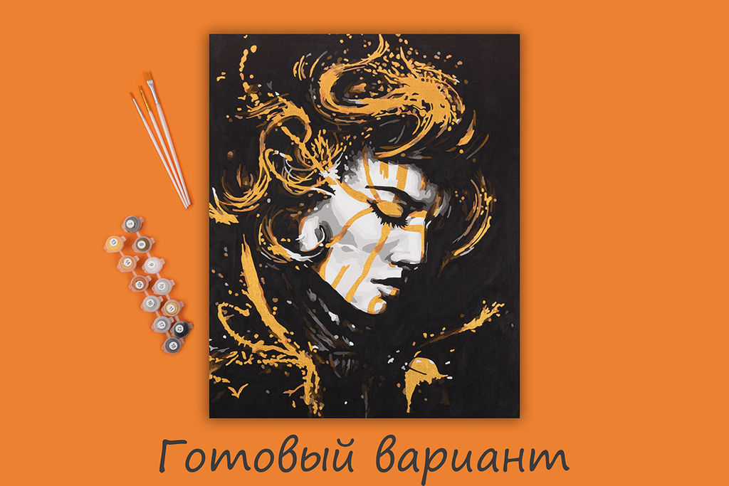 ФРЕЯ PNB/PLZ-133 Набор для раскрашивания по номерам ( с краской-металлик ) 50 х 40 см Воительница тьмы