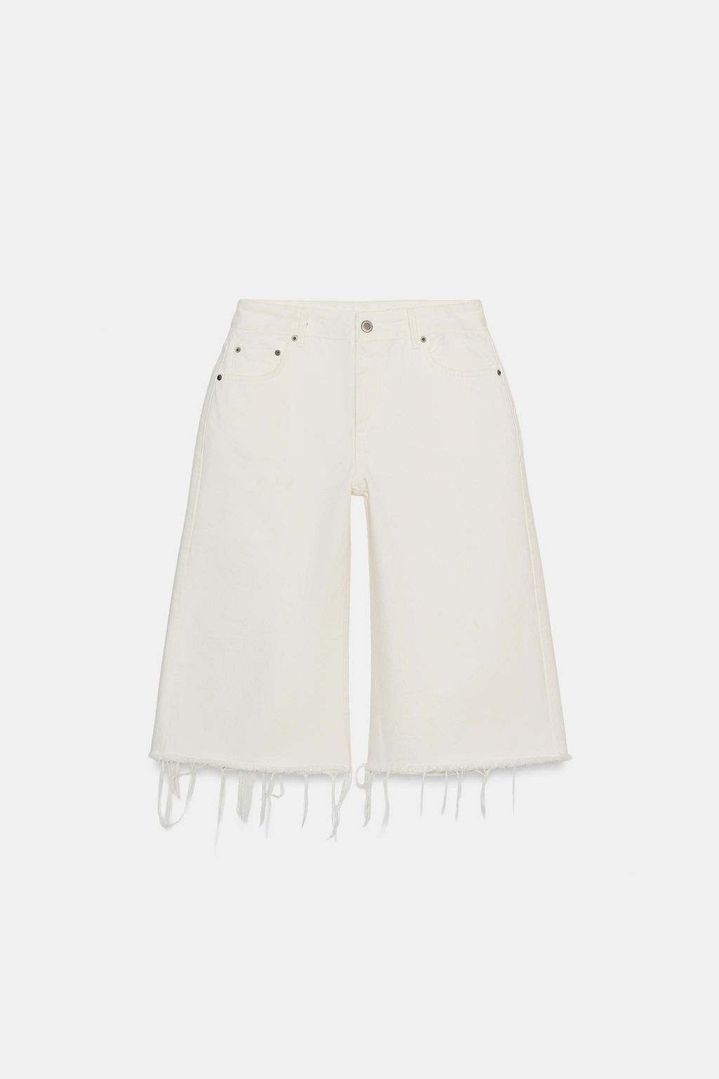 ZW COLLECTION FRAYED DENIM BERMUDA SHORTS - Zara фото 12