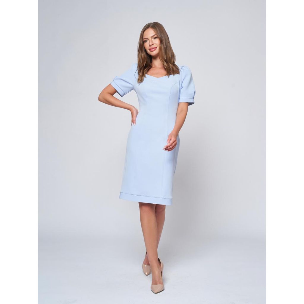 УЦЕНКА. Платье-футляр голубого цвета длины мини - 1001dress фото 5
