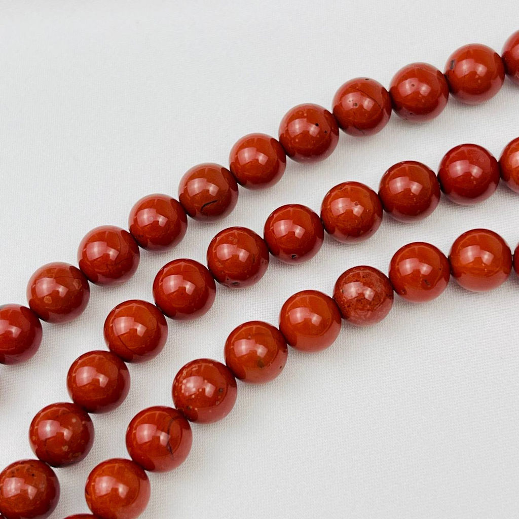 Бусины для украшений из кирпичной Яшмы (46 бусин)