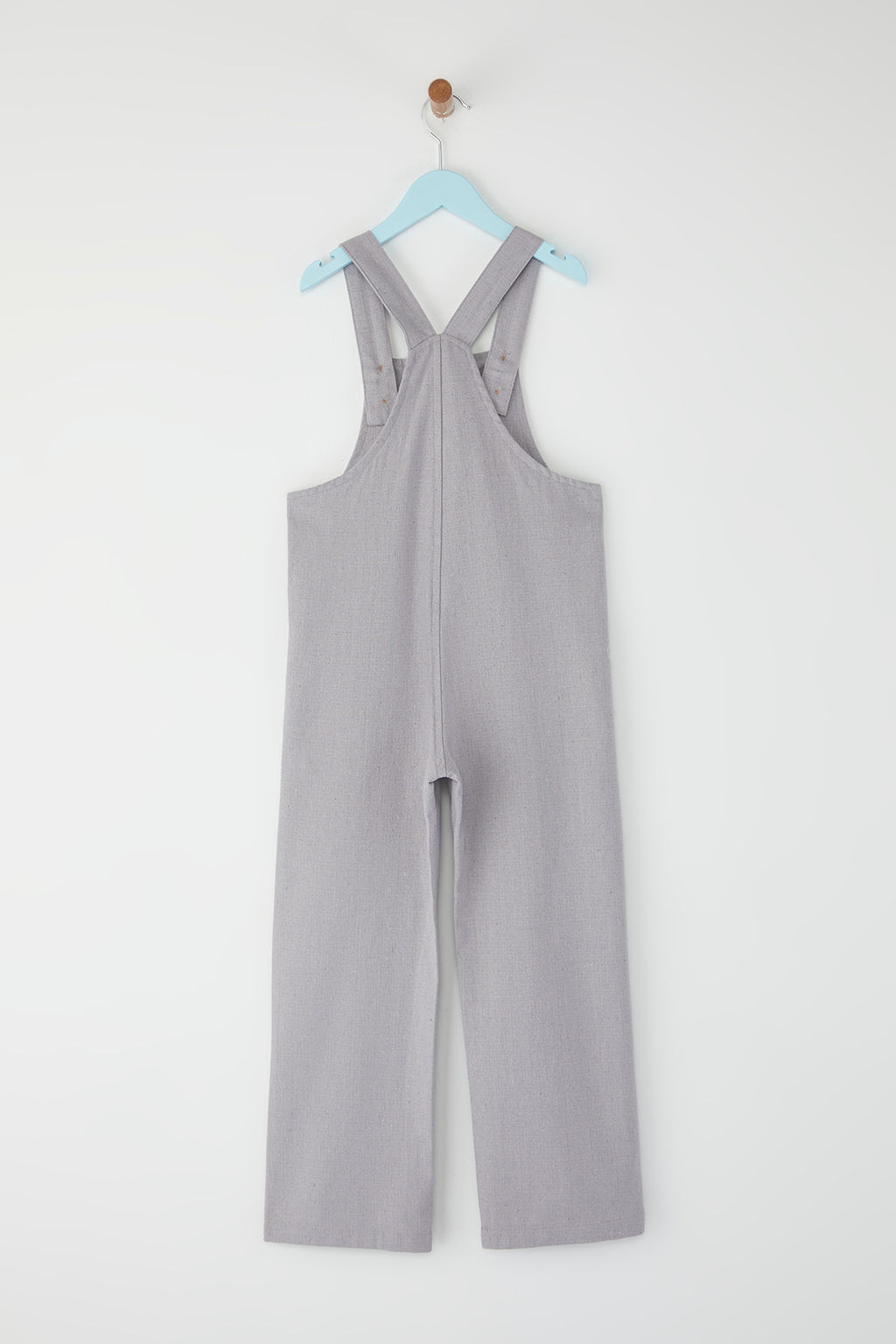 Gri K?z Cocuk Basic Ask?l? Uzun Dokuma Salopet TKDSS25SE00000 - Trendyolmilla фото 5