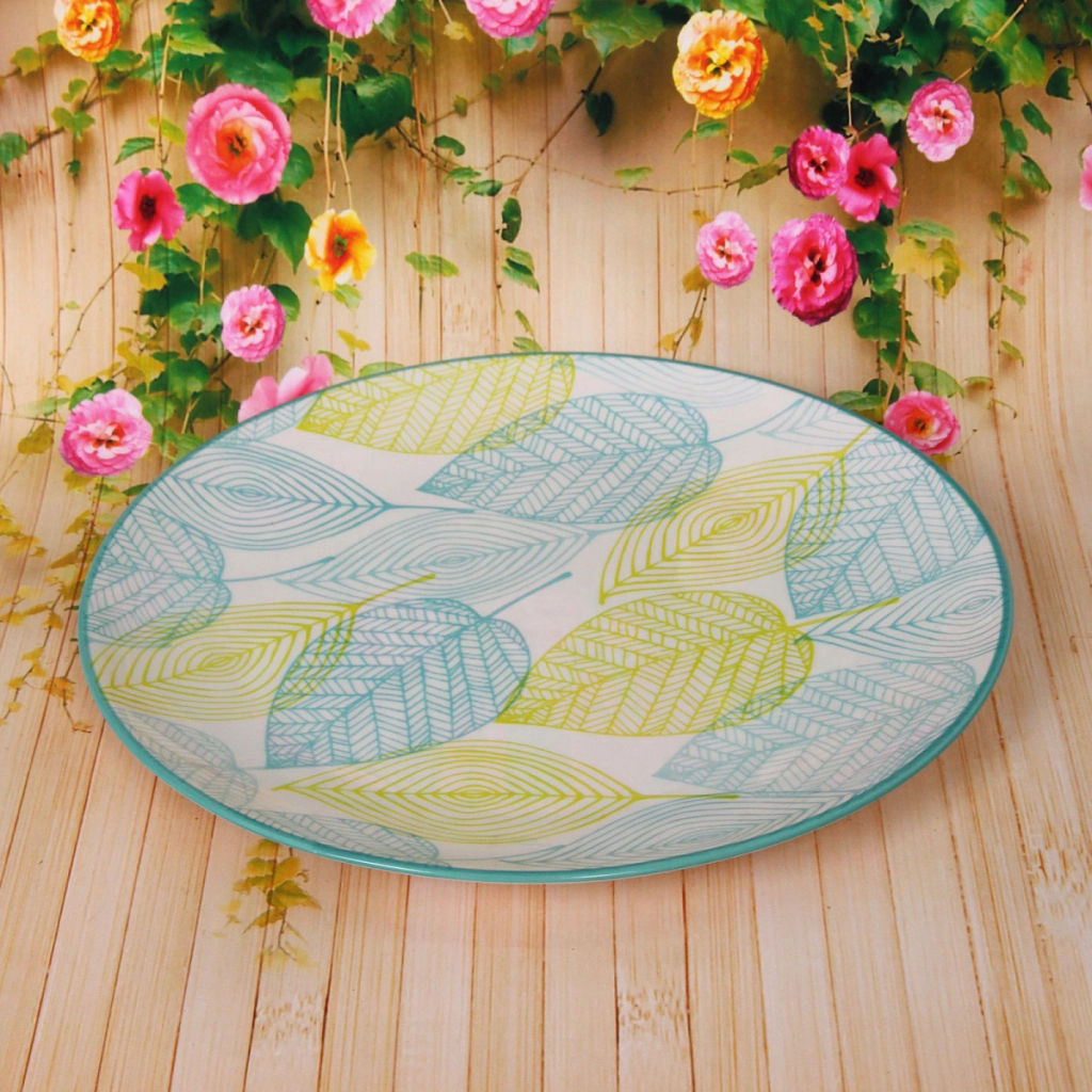 Тарелка керамическая "Эдельвейс" 25*2,3см, желто-голубая