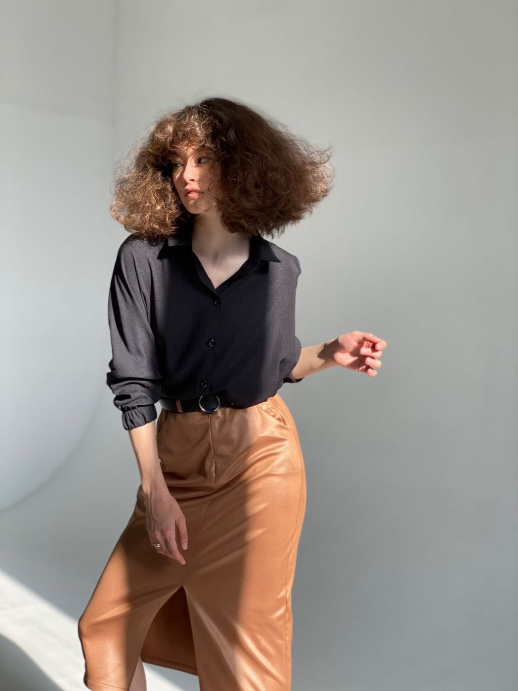 10846 Рубашка базовая чёрная - Martichelli фото 8