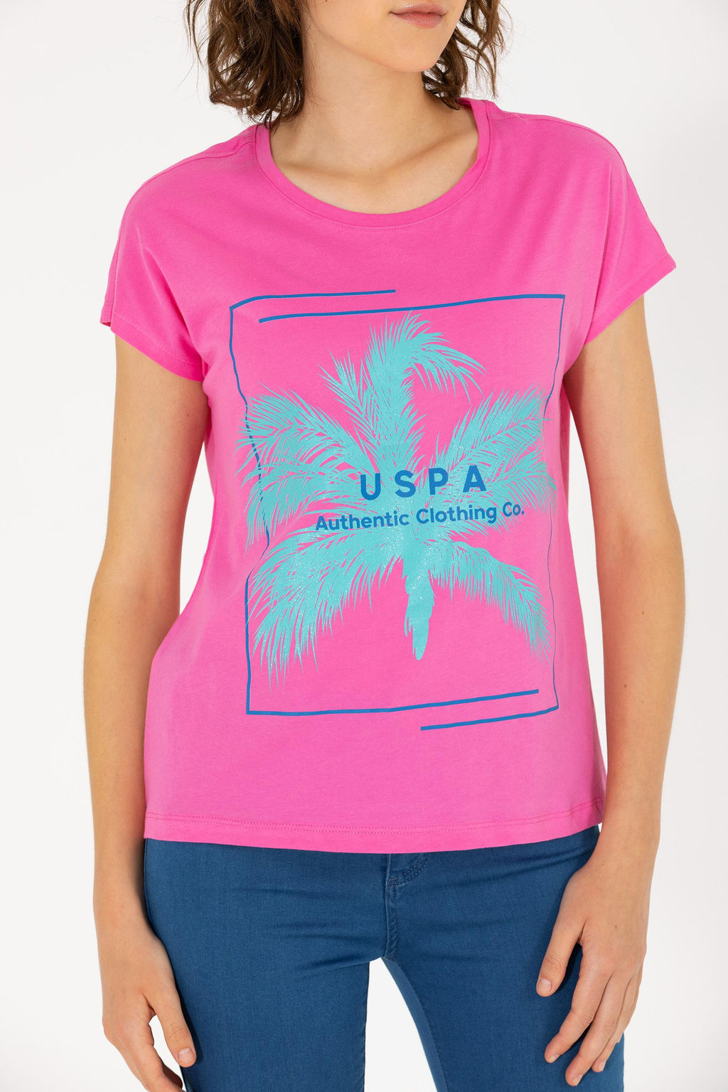 U. S. Polo Assn Женская розовая футболка с круглым вырезом - U.s. polo assn фото 6