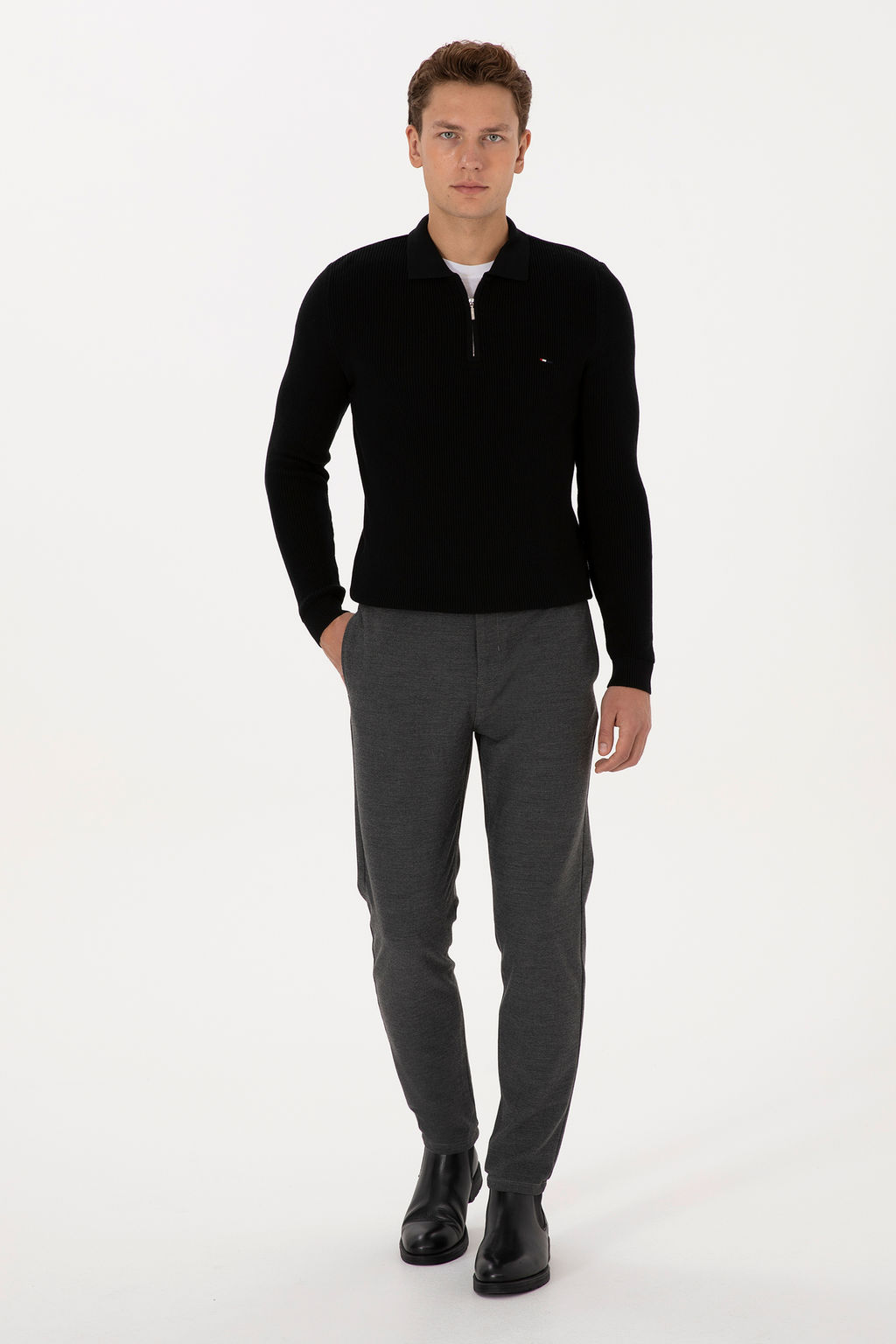 Erkek Gri Jogger Fit Kanvas / Chino Pantolon - U.s. polo assn фото 7