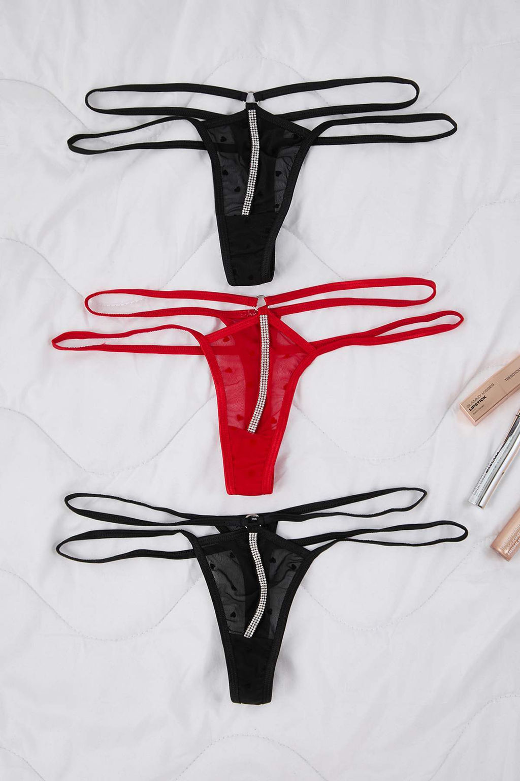 Siyah-Cok Renkli 3lu Tul Tanga Puantiyeli Tanga Kulot THMAW26KU00052