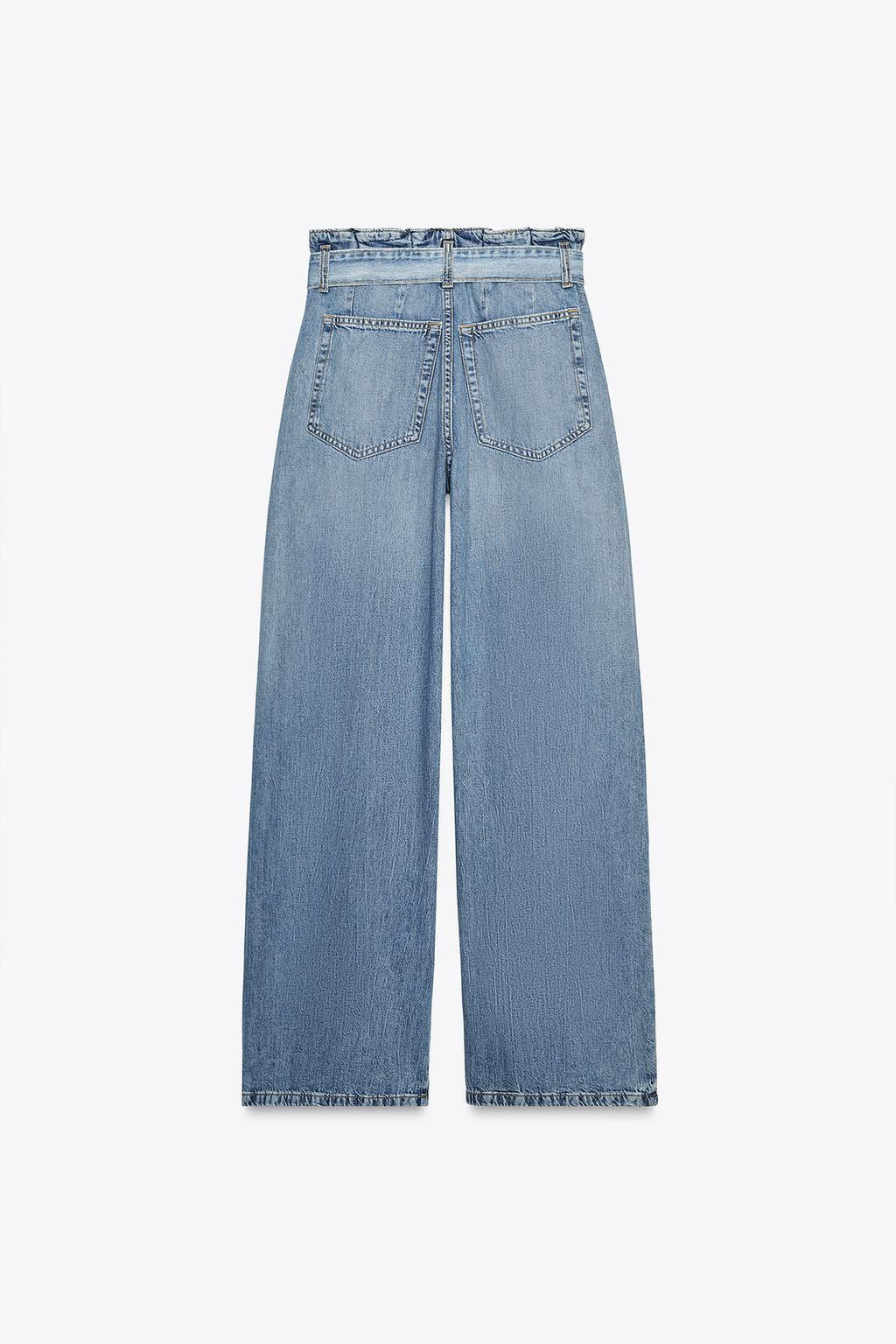 TRF HIGH-WAIST PAPERBAG BELTED JEANS - Zara фото 13
